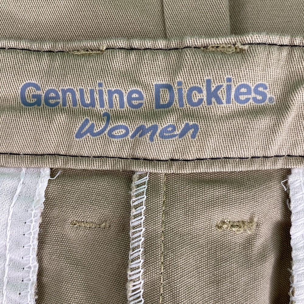 Dickies Women Petite Khaki Slim Bootcut Pants - Picture 12 of 15